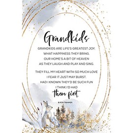 DEXSA Wood Plaque Inspiring Quotes 6 in x 9 in - Elegant Vertical Frame Wall & Tabletop Decoration | Easel & Hanging Hook | Grandkids are life's greatest joy | Made in the USA