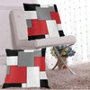 Abucaky Pillowcase Set of 2 Red White Black Grey Geometry