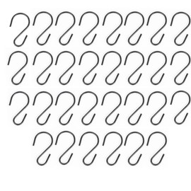 SSZYMAOYI Hooks, S-Shaped Hooks, 1.7 inches (4.4 cm) x 11.8 inches (30 cm), Black, S-Shaped Hooks, Small, Non-Rust, For Kitchen, Closet, Washroom, Entryway, Bath