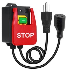 BOSYTRO 110V to 120V Single Phase On/Off Switch,120V Paddle Switch, Router Table Switch with Heavy-Duty Extension Cord and Receptacle for Table Saws, Router Tables, Drill Presses (Stop)