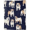 ainori English Bulldog Blanket - Cute Fun Dog Dark Fleece