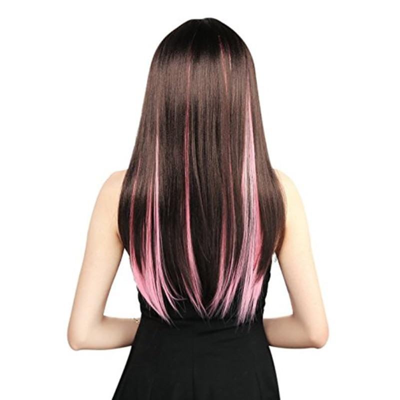 FOMIYES 10 Extensiones De Cabello SintéTico Con Clip Rosa Claro
