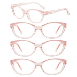 WEMOOTANTS Small Pink Reading Glasses for Women Cute Cateye Readers 2.5