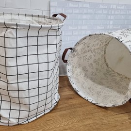 Multi-purpose Foldable Fabric Basket Plaid