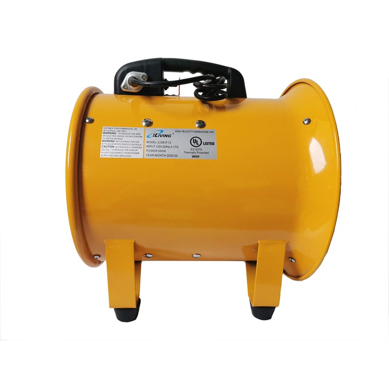 Iliving ILG8VF12 Portable Ventilator Fan, 12", Yellow