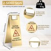 Kigley 2 Pcs Wet Floor Sign, 24 Inch Stainless Steel