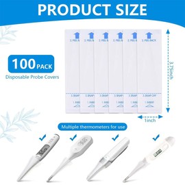 OHREN 100 Pieces Cover for Electronic Thermometer, Probe Cover, Protective Cover for Thermometer, Secure Cover for Digital Thermometer Probes
