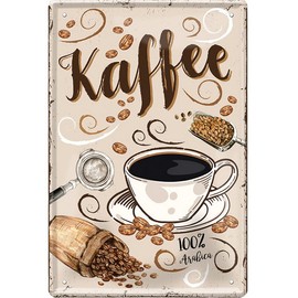 Coffee Varieties Preparation Recipe Retro Decorative Tin Sign Coffee Bar Bistro Restaurant (20 x 30 cm, Coffee - 100% Arabica Coffee 2269)