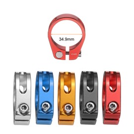 sourcing map Bike Seat Post Clamp 34.9mm Clip Aluminum Alloy Bicycle Locking Seat Post Ring with M4 Hex Screw for 30.4 to 31.6mm Bicycle Mountain Road Bike Tube, Red