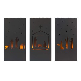 Luminary Nativity Bags - Nativity Sets for Christmas Indoor Decorations - Manger Scene Christmas Decorations - Christmas Nativity Set - Baby Jesus Nativity - Holy Family Nativity Scene (Set of 3)