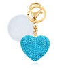Tobestu Sparkly Rhinestone Heart Keychain Car Keyrings Pompom Ball Charms