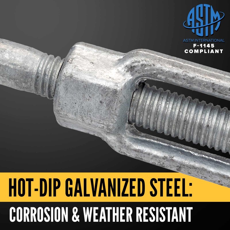 US Cargo Control Eye and Eye Turnbuckle, 1/2" x 9",