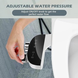 Bidet Attachment for Toilet – Non Electric, Dual Nozzle Sprayer for Front & Rear Wash – Adjustable Water Pressure – Easy DIY Installation – Fits Most Toilets- for Hot and Cold Water
