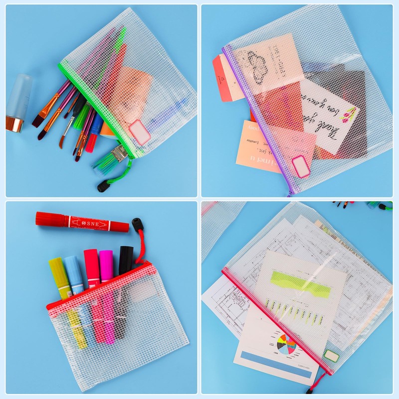 Pack of 36 Document Bags with Zip A4 A5 A6