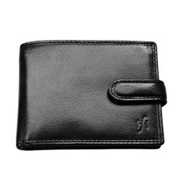 STARHIDE Mens RFID Blocking Genuine VT Leather Credit Cards Coins Holder Wallet 835 (Black)