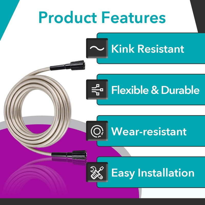 30FT Pressure Washer Hose Compatible with Greenworks Model 5200402