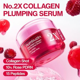 numbuzin No.2X Serum | Rose PDRN Collagen 2X Plumping Serum | Brillante, hidratante, reafirmante, cuidado de la piel coreano, colágeno, péptidos, PDRN
