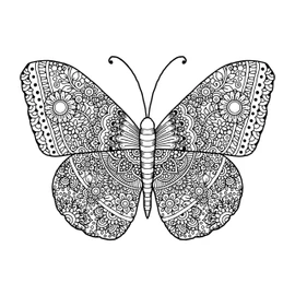 Butterfly Adult Coloring, Stretched primed canvas to color, Size – 8 x 12 Inches |Premium Handmade Coloring Canvas | Art and Sip Party, DIY Kit, Party favor | Easy & fun drawings to color | Wall Art