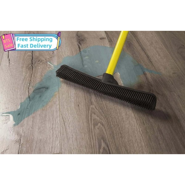 FURemover Pet Hair Remover: Rubber Broom, Telescoping Handle, 3-5'
