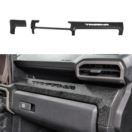 Dashboard Panel Trim Cover Compatible with Toyota Tacoma 2024 2025 2026 with 8 inch Navigation Screen Accessories ABS Material Center Console Panel Interior Accessories 2PCS(Black Wood Grain)