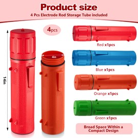 Zonon 4 Pcs Electrode Rod Storage Tube 14 Inch Welding Rod Storage Airproof Welding Rod Container Waterproof Welding Rod Holder for Welding Rod Canister (Red,Blue,Green Orange)
