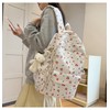 MININAI Cute Floral Printed Backpack for Women Preppy Kawaii Aesthetic