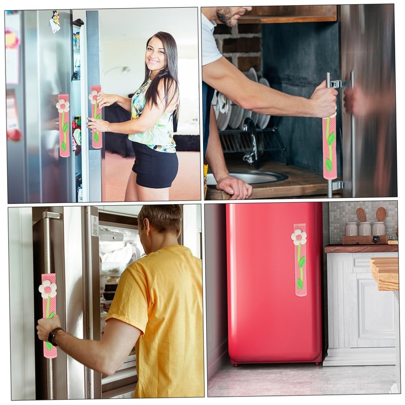 TEHAUX Flower Themed Refrigerator Handle Cover Stylish Protective Covers for