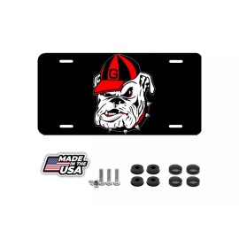 BLVD Georgia Bulldogs, License Plate New Car Tag Metal Aluminum, USA, Black