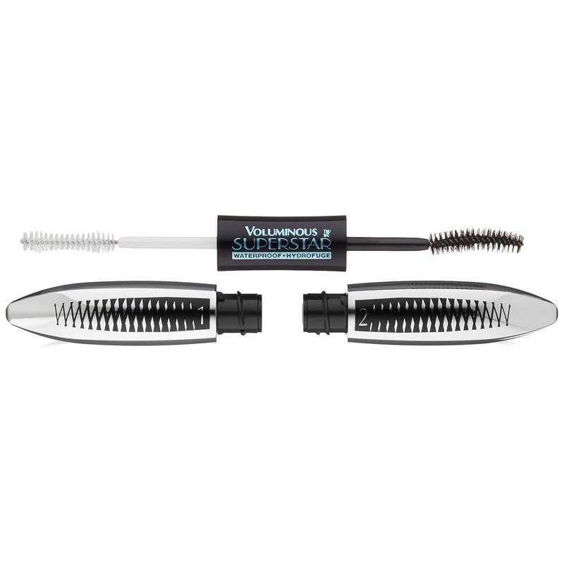 LOreal Paris Cosmetics Voluminous Superstar Waterproof Mascara, Blackest Black, 0.4