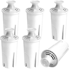 Set de 6 Filtro de Agua para Brita Longlast, Filtros de Repuesto de Jarras y Dispensadores, Filtración de 4 etapas, larga duración, ecológico y libre de BPA,eficazmente calidad agua