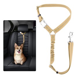 Plutus Pet Dog Seat Belt for Car Headrest, Reflective and Adjustable Restraint with Elastic Bungee for Safety, Vehicle Seatbelt Harness for Small Medium Large Dogs and Cats