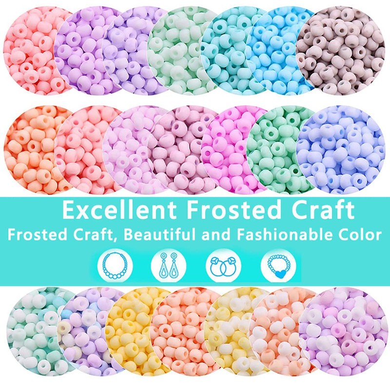 Pastel Glass Seed Beads for Jewelry Making, 13000Pcs 2mm Small