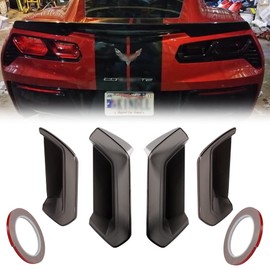 KENRTIR Smoked Molded Acrylic Kit Compatible with 2014 2015 2016 2017 2018 2019 C7 Corvette Rear Tail Light Blackout Lens Taillight