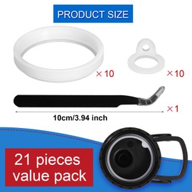 PEUTIER 21pcs Water Bottle Lid Replacement for Thermoflask 24/32/40/64oz, Water Bottle Gasket Replacement Accessories & Tweezers Silicone O Ring Seal Ring Part Compatible with Thermoflask Spout Lid