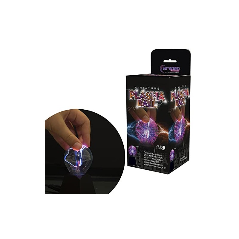 Funtime Gifts Mini Plasma Ball Desktop Plasma Light Black One