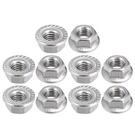 Hex Nuts Hex Lock Nuts Hex French Nuts M8 x 1.25 mm Hex Nails Serrated 304 Stainless Steel Hex Nuts 10pcs