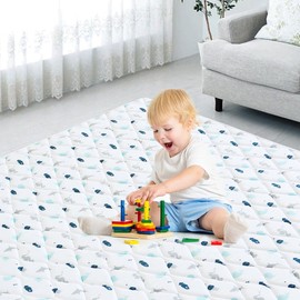 Thickened Foam Play Mat Playpen Mat - Washable Padded Non-slip Portable Indoor Outdoor Floor Mat Game Area Kids Crawling Tummy Time, Baby Gifts, Outdoorfun #TikTokShopBacktoSchool:_White Ocean_72'' x 59''