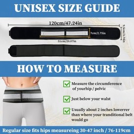 QINGZY Beckengurt Hüftgurt für Damen & Herren – ISG Gürtel bei Hüft- & Ischiasschmerzen – Iliosakralgürtel rutschfest & atmungsaktiv – Sacroiliac Belt zur Schmerzlinderung