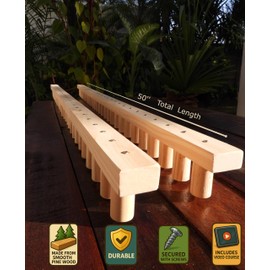 TELANZA 50" Chunky Yarn Blanket Loom – Reinforced Wooden Pegs with Screws – Includes Video Tutorials for 5 Unique Blanket Patterns - Large Knitting Loom for Thick Yarn Projects.