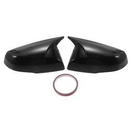 X AUTOHAUX Pair Car Rear View Driver Passenger Side Mirror Cover Cap Overlay Gloss Black for Toyota RAV4 2019-2022 Mirror Guard Covers Exterior Trims