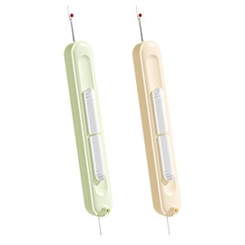 AEIOPRS 2 x 2-in-1 Needle Threader and Seam Ripper, Needle Threaders for Hand Sewing Threading Aid for Needle Eye Hand Retractable Removable Needle Threading Tool