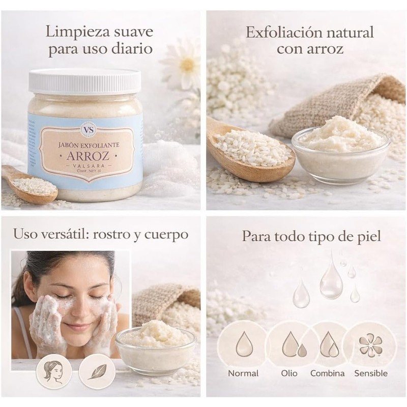 Jabon De Arroz Exfoliante Y Aclarante - 1 Kg