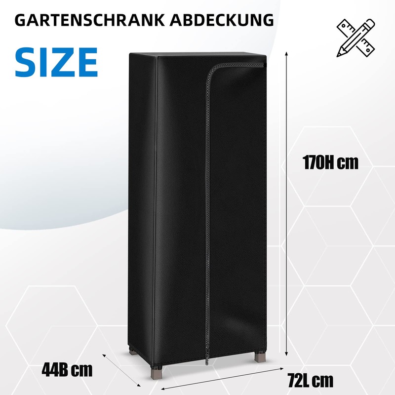 Copertura per armadio da giardino, resistente alle intemperie, 72x44x170 cm,