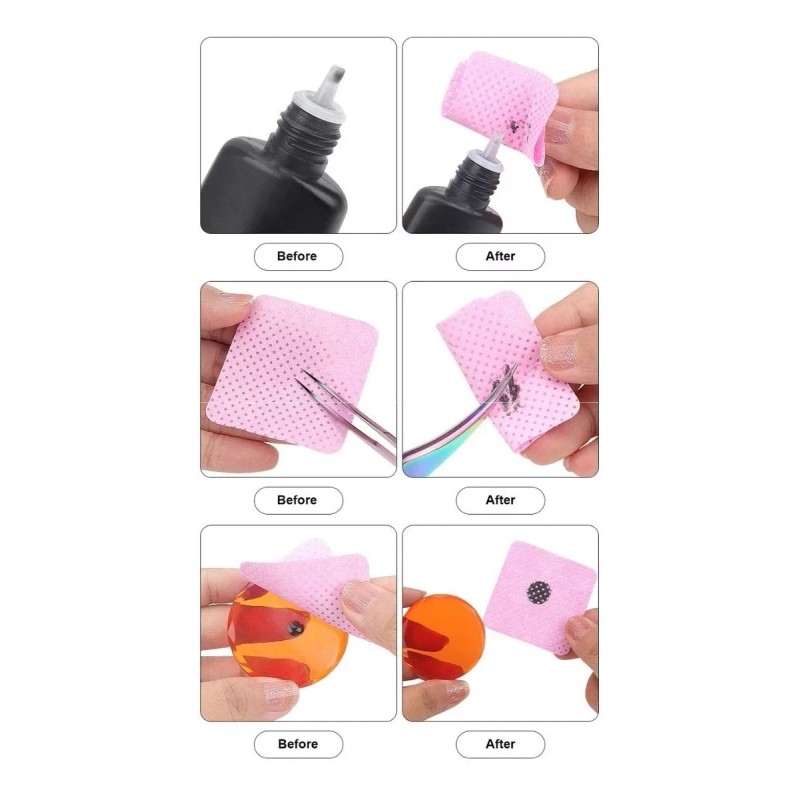 Veraly Toallitas Limpiadora Pegamento Extensiones Pestañas 200pz F