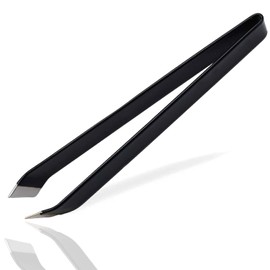 AAProTools 4.6" Tactical Black Fish Bone Tweezers Stainless Steel Slant Tip Tweezers Pliers Remover Tool