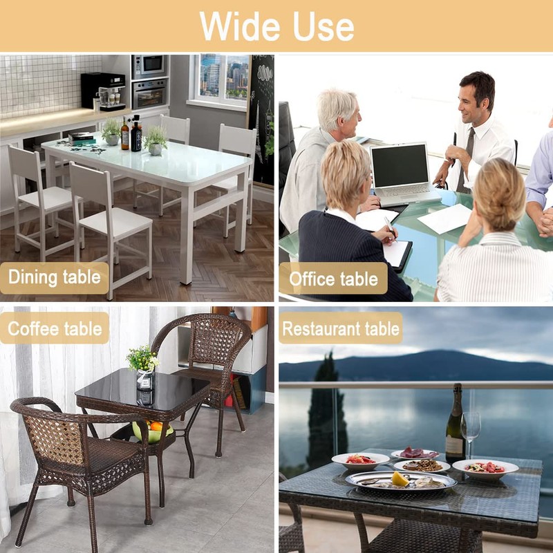 Premium Clear Soft Glass Table Top Bumper, Anti Slide and