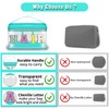 izuzta Bolsas de maquillaje transparentes con letras de chenilla, bolsa