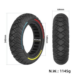 Lesetrker 250x64 Electric Scooter Solid Tires 10 Inch Honeycomb Tires Compatible with Xiaomi 4 Ultra and NAVEE S65 E-Scooter Tire Replacement
