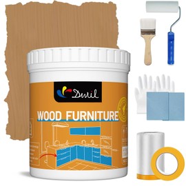 DWIL Acrylic Wood Paint for Furniture - Semi-Gloss Paint Suitable for Wood Surface Renovation, Water-Based All match Paint, Non-Toxic & Odorless, Eco-Friendly & Healthy (32oz, Matte Oak Light Brown)
