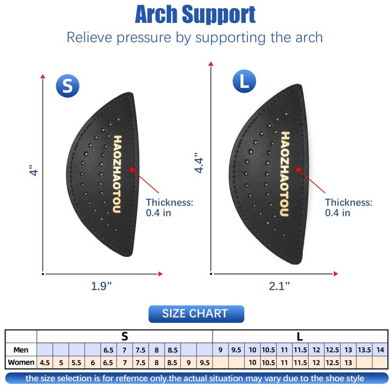 Arch Support Inserts for Flat Feet, Self Adhesive Latex Arch